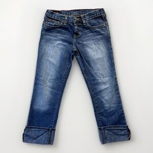 VTG‎ Abercrombie Fitch Jeans Women 00 Cropped Cuffed Button Fly Made in USA